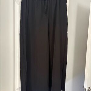 SHEIN Black Wide-Leg Drawstring Jogger Pants